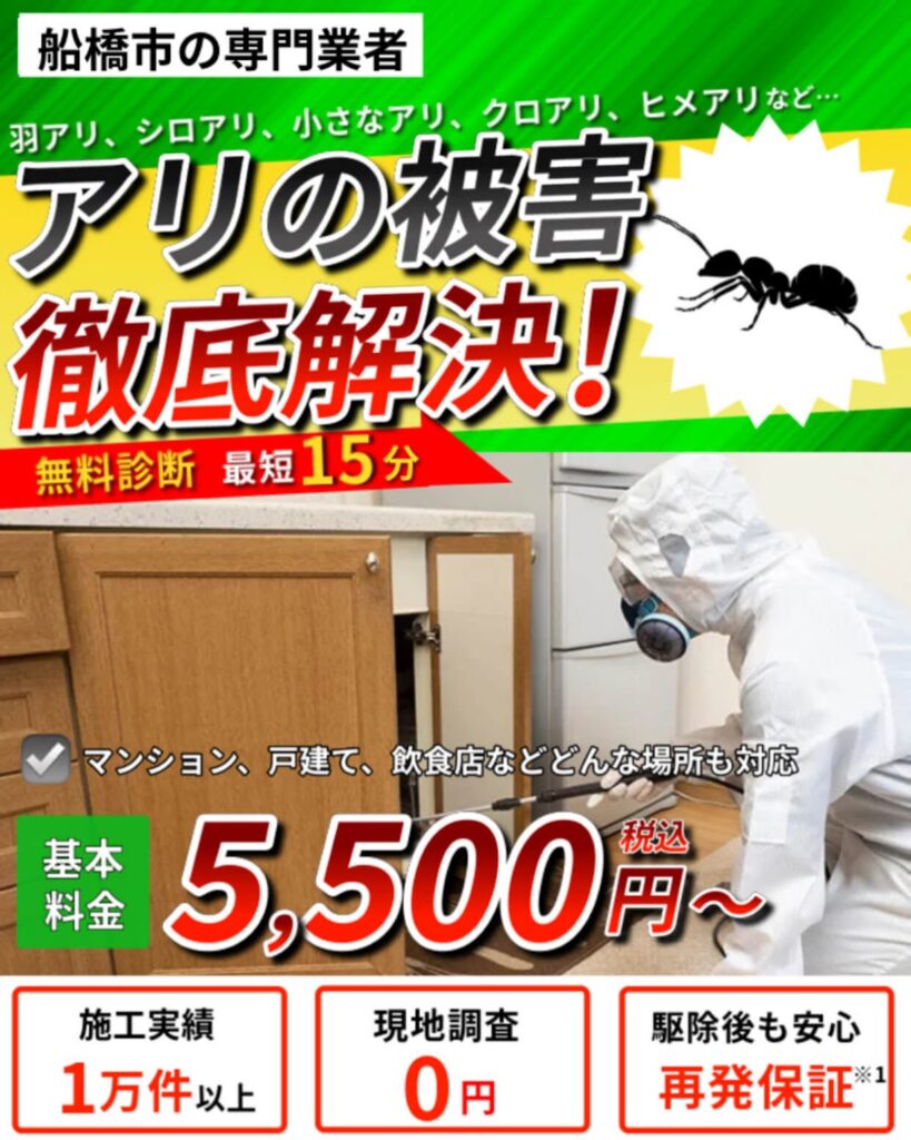 船橋市のアリ駆除専門業者