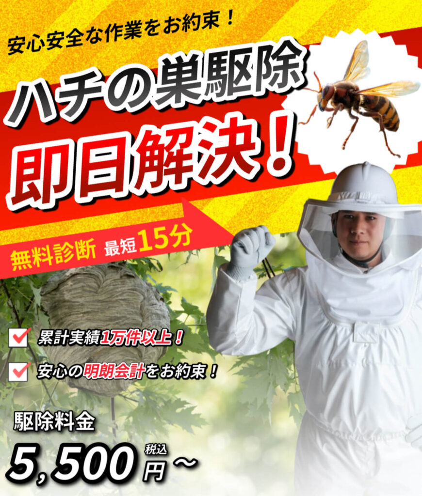 蜂の巣駆除なら即日解決