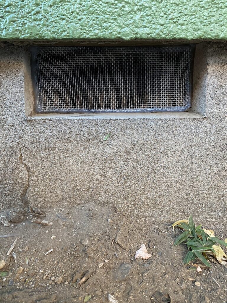 通気口閉鎖後